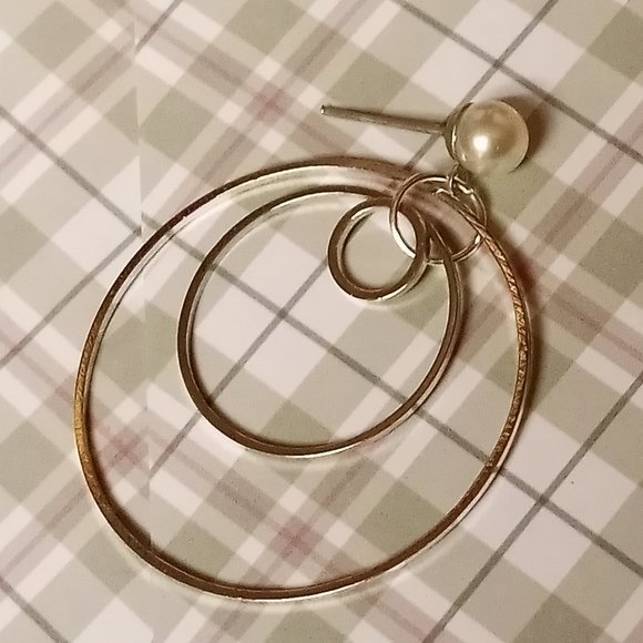 Home made/handmade Metal Stud Earrings with Metal Hoops Silver Tone #66 - Picture 7 of 9